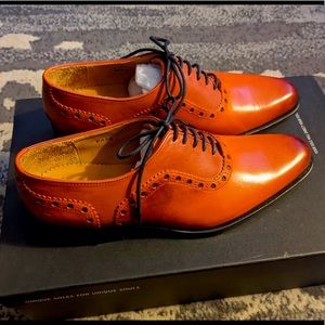 Mens Fluevogs. 8.5 Red ombré. Brand new and unworn